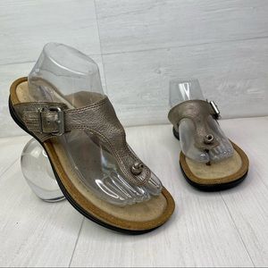 ECCO 47903 Passion Thong Sandals Pewter Metallic Leather EU 39 US 8 - 8.5